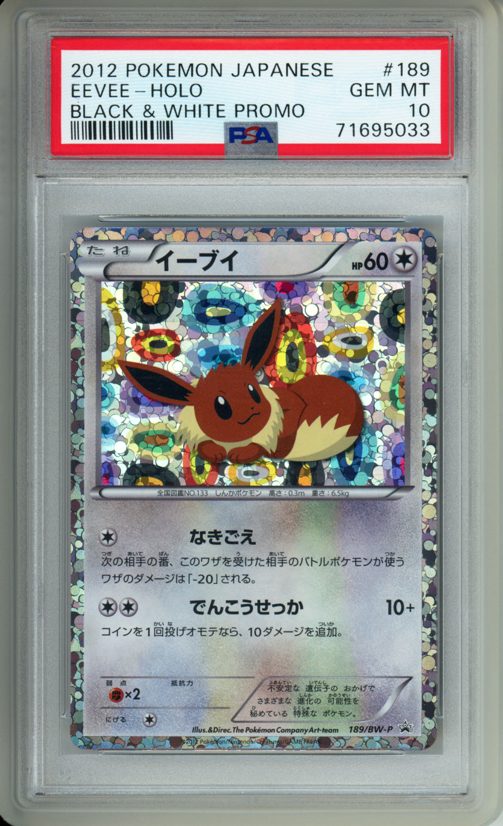 Complete Set of 2012 Eeveelution Black & White Promos - Japanese - PSA10