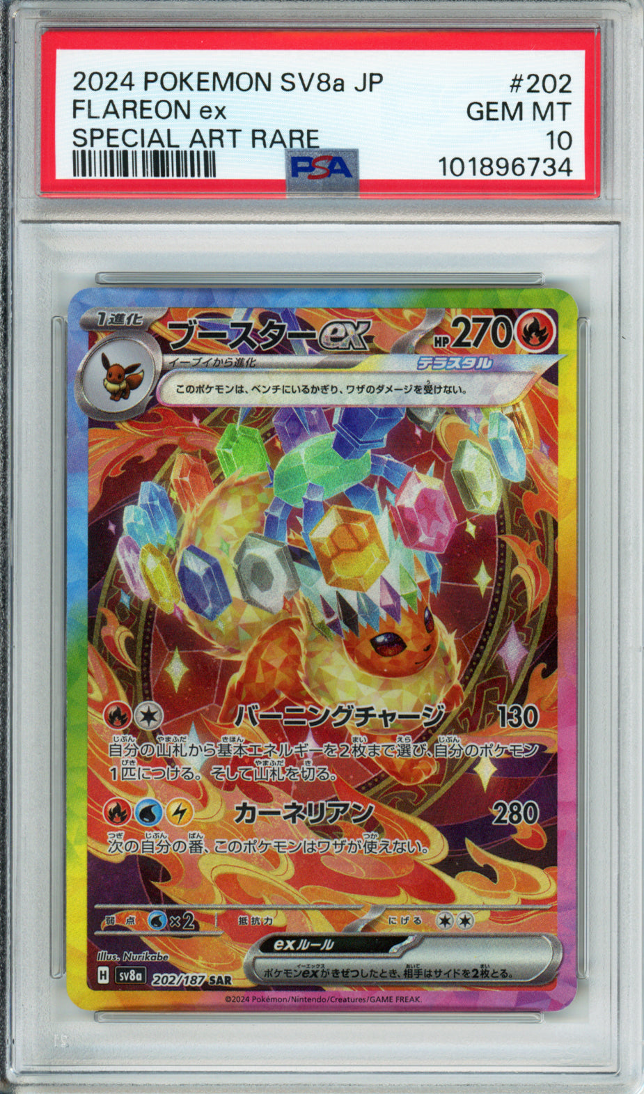 Complete Set of Terastal Festival Eeveelution SARs - Japanese - PSA10