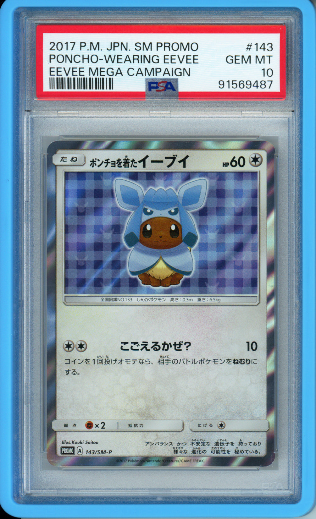 Complete Set of 2017 Poncho-Wearing Eevees - Japanese - PSA10