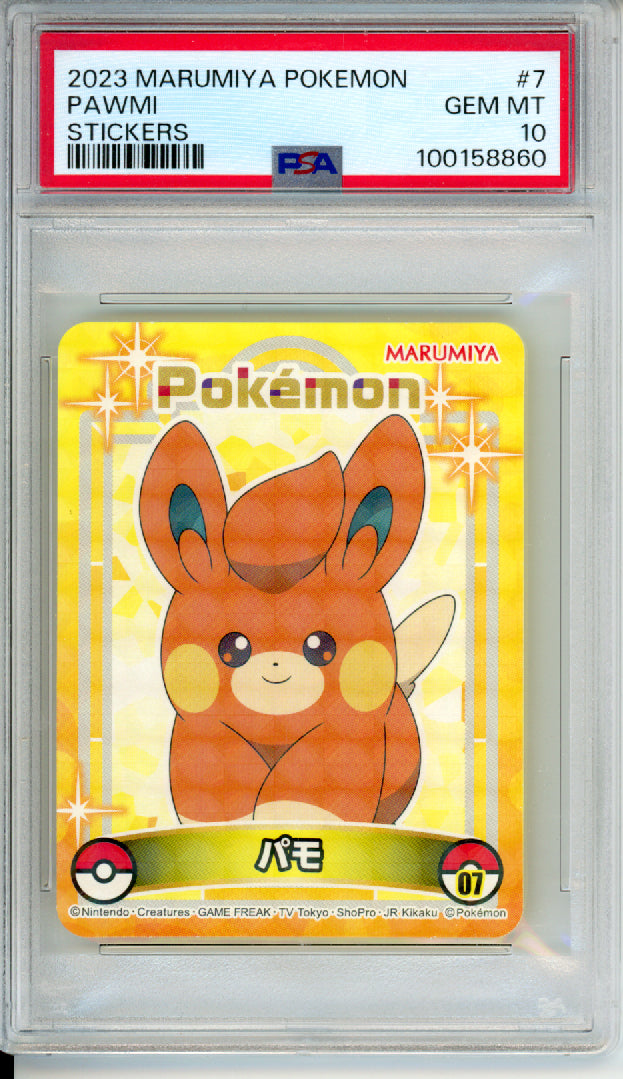 Pawmi - 2023 Marumiya Pokemon - Stickers - #7 - PSA10