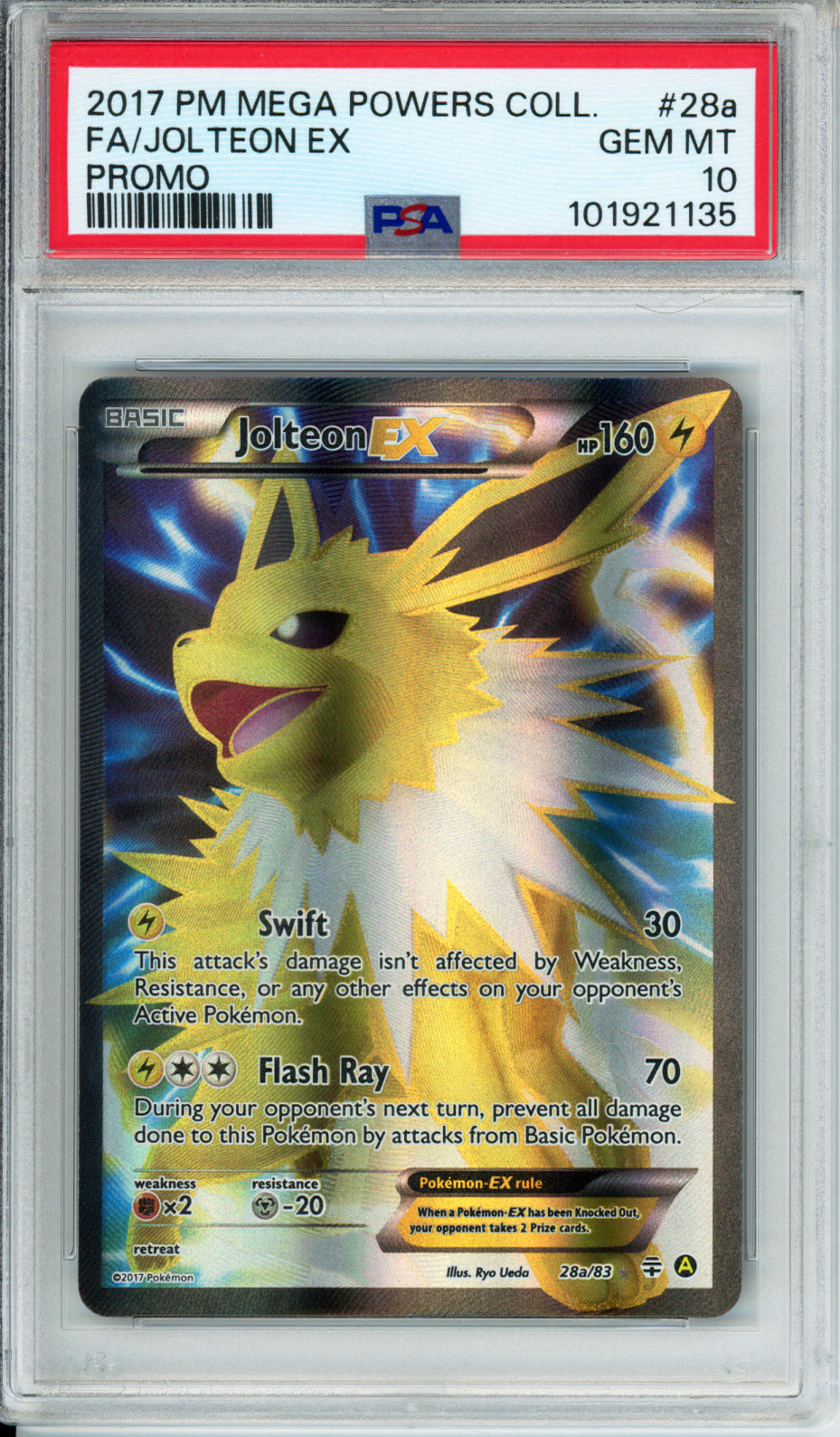 Jolteon EX (Full Art) - 2017 Mega Powers Collection - Promo - #28a/83 - PSA10