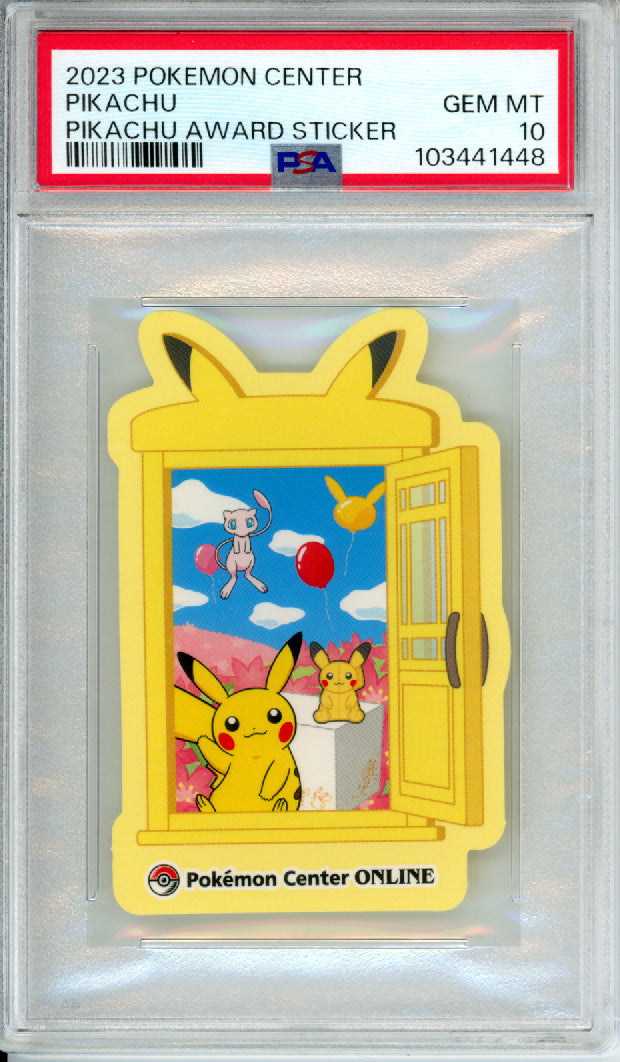 Pikachu - 2023 Pokemon Center - Pikachu Award Sticker - Japanese - PSA10