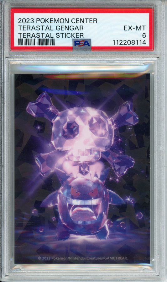 Terastal Gengar - 2023 Pokemon Center Terastal Sticker - PSA6