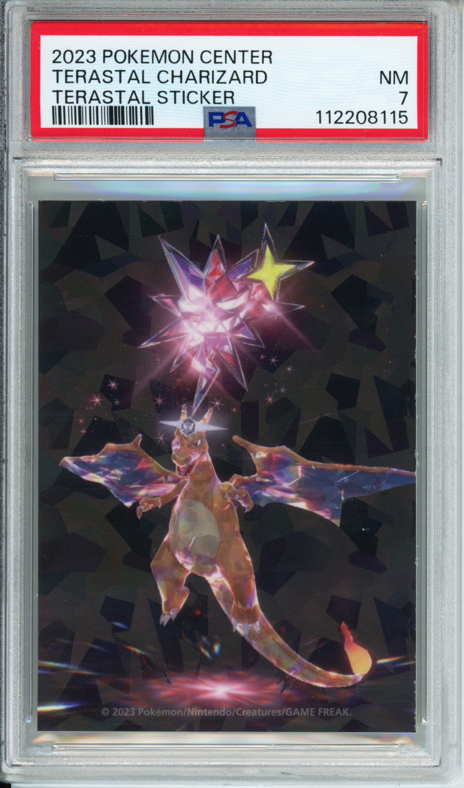 Terastal Charizard - 2023 Pokemon Center Terastal Sticker - PSA7