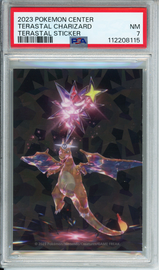 Terastal Charizard - 2023 Pokemon Center Terastal Sticker - PSA7