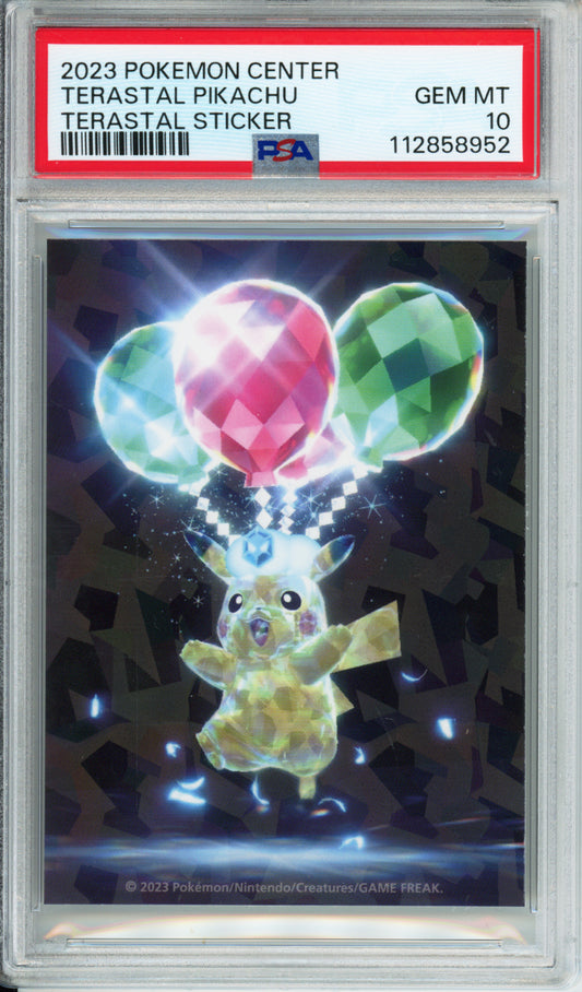 Terastal Pikachu - 2023 Pokemon Center - Terastal Sticker - PSA10