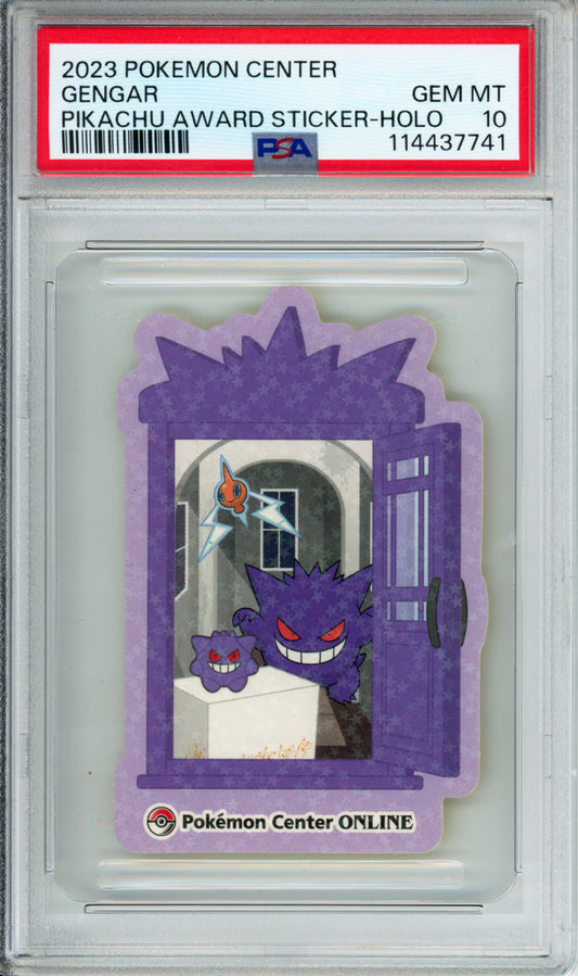 Gengar (Holo) - 2023 Pokemon Center Promo - Pikachu Award Sticker - PSA10