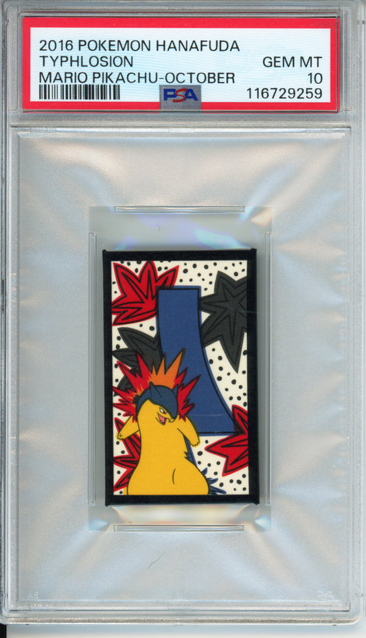 Typhlosion - 2016 Pokemon Hanafuda - Mario Pikachu-October - PSA10