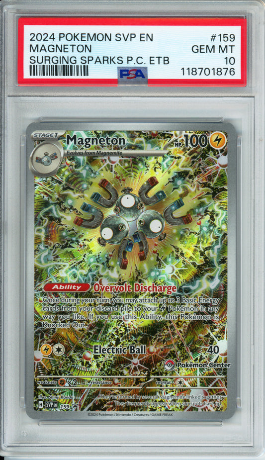 Magneton - 2024 Black Star Promo - Surging Sparks Pokemon Center ETB - #159 - PSA10