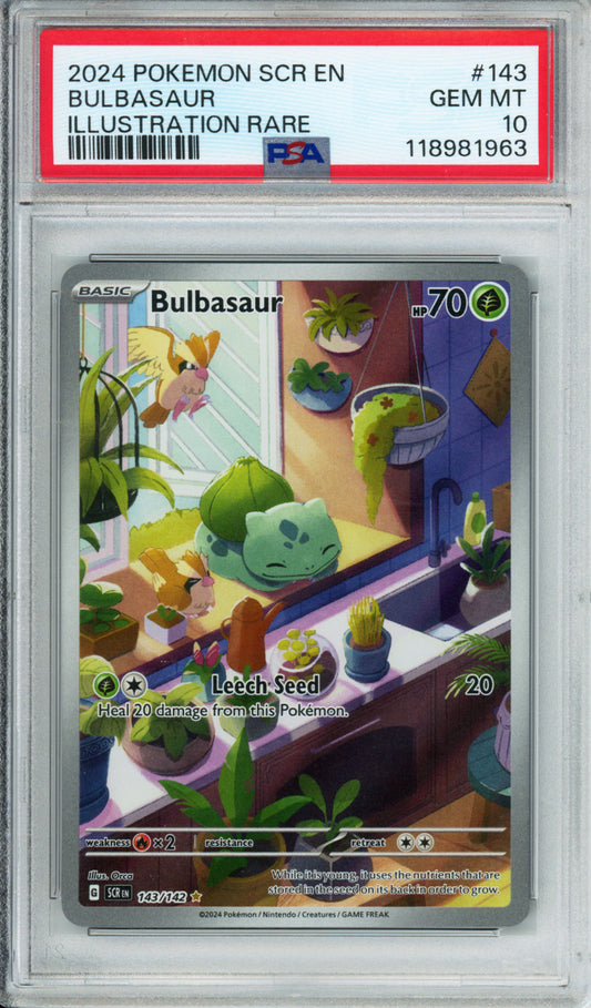 Bulbasaur (Illustration Rare) - 2024 Stellar Crown - #143/142 - PSA10