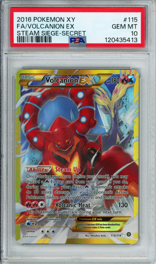 Volcanion EX (Full Art, Secret Rare) - 2016 Steam Siege - #115/114 - PSA10