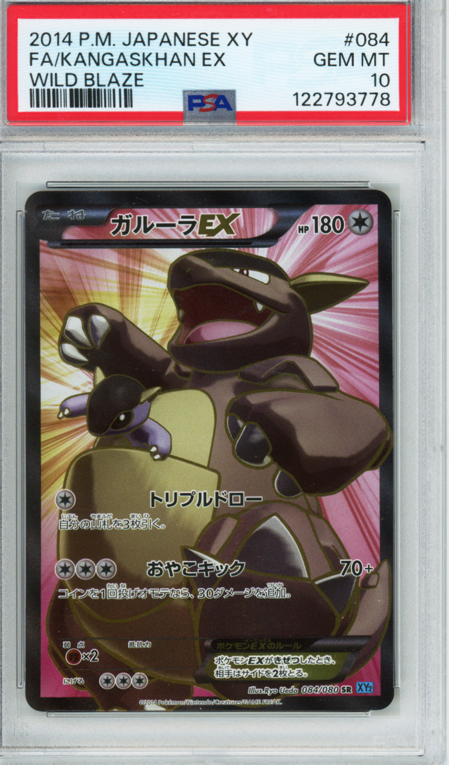 Kangaskhan EX (Full Art) - 2014 Wild Blaze - Unlimited - #084/080 - PSA10