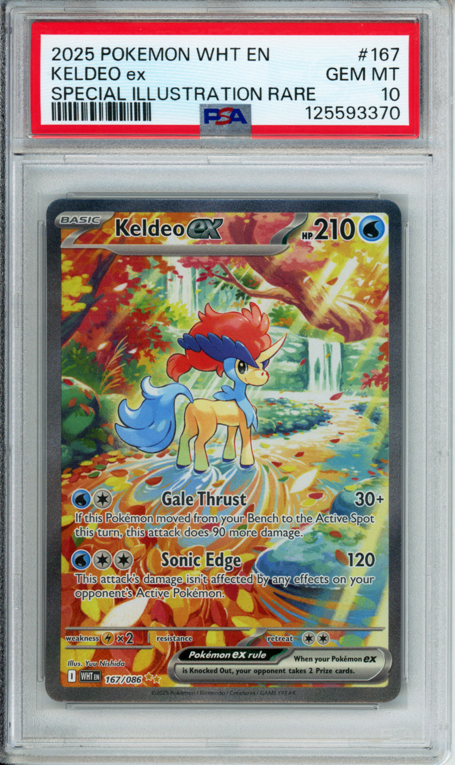Keldeo ex (Special Illustration Rare) - 2025 White Flare - #167/086 - PSA10