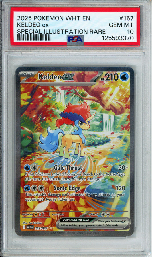 Keldeo ex (Special Illustration Rare) - 2025 White Flare - #167/086 - PSA10