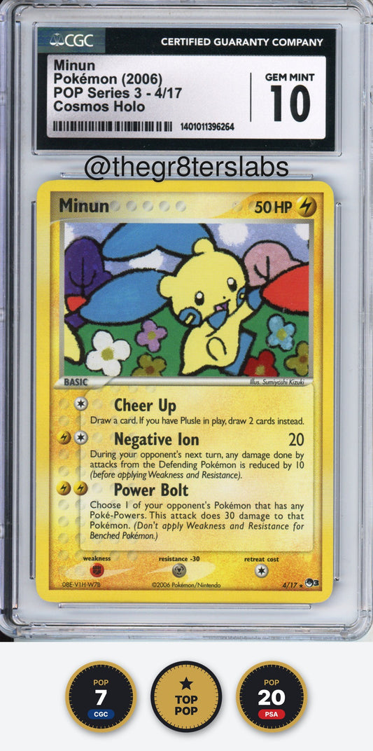 Minun (Cosmos Holo) - 2006 Pokemon POP Series 3 - #4/17 - CGC10