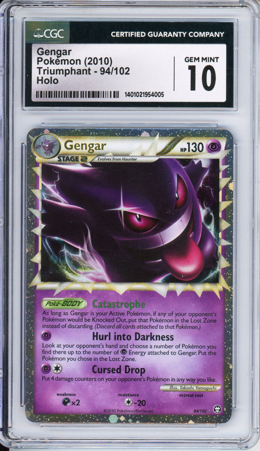 Gengar (Holo, Prime) - 2010 Triumphant - #94/102 - CGC10
