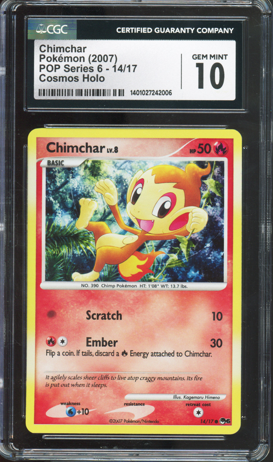 Chimchar (Cosmos Holo) - 2007 Pokemon POP Series 6 - #14/17 - CGC10