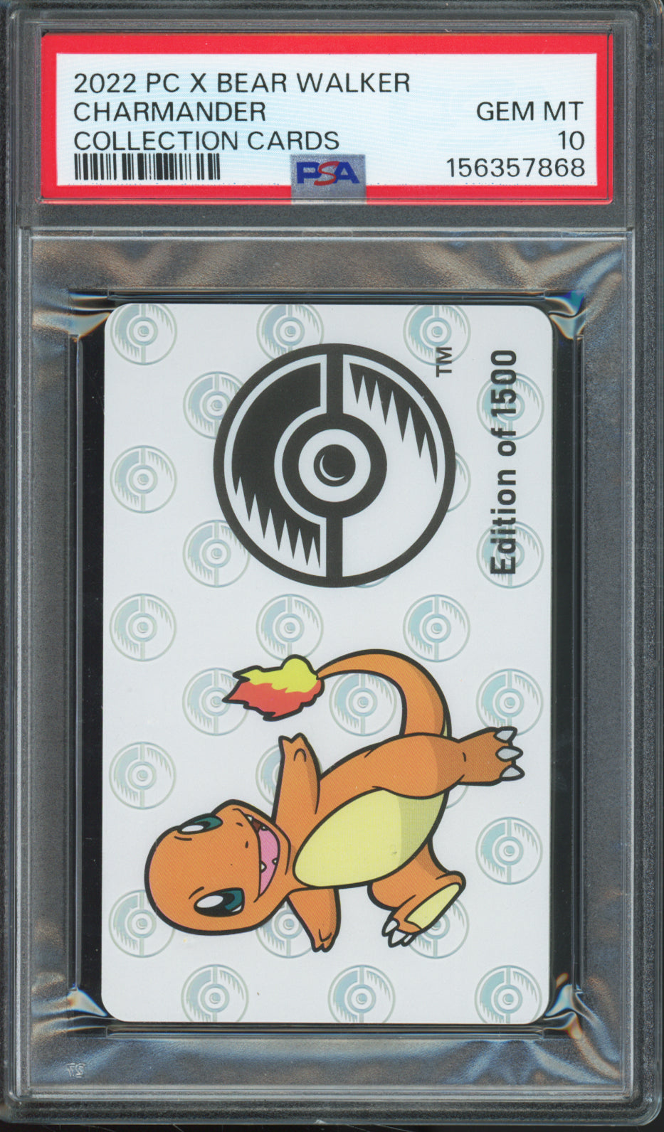 Charmander - 2022 Pokemon x Bear Walker - Collection Cards - PSA10