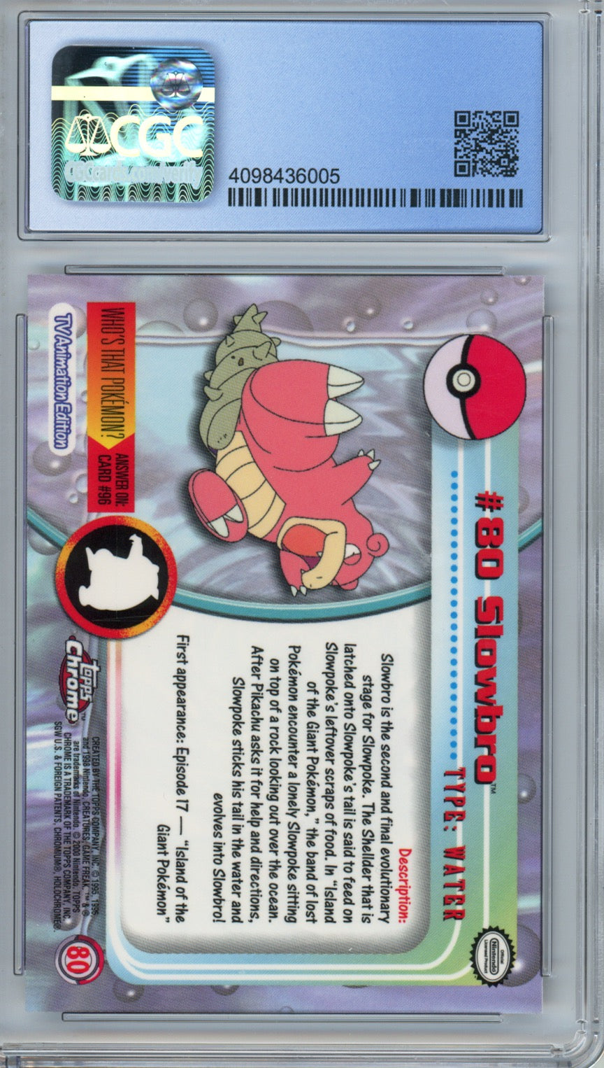 2000 Topps Chrome Pokemon Series 2 Slowbro #80 CGC 10 PERFECT - back