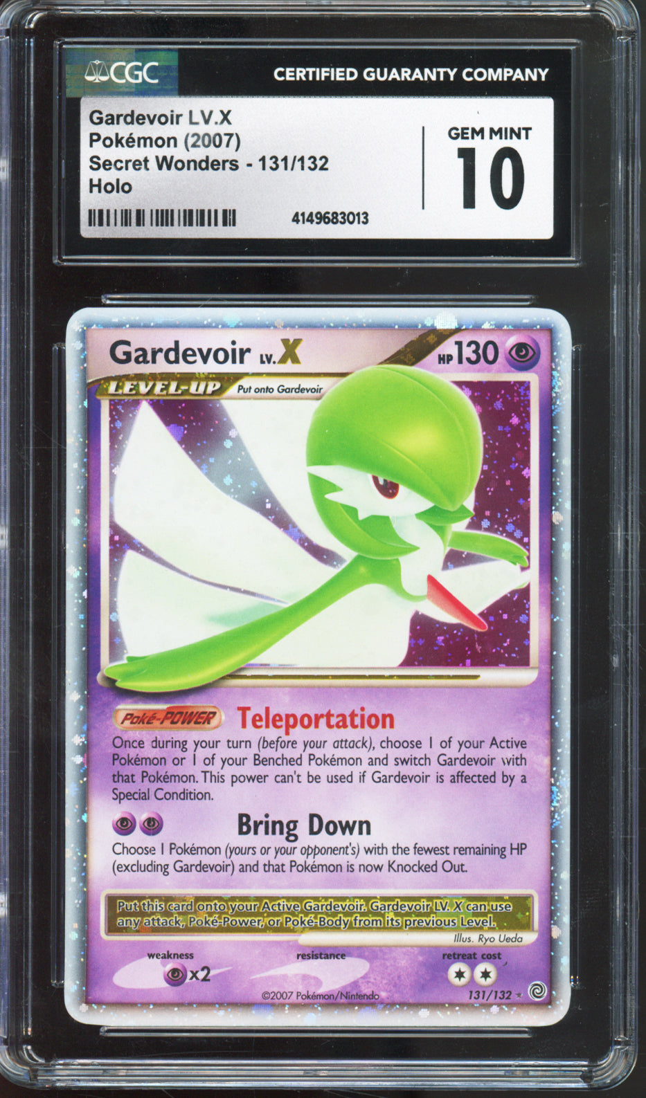 Gardevoir LV. X (Holo) - 2007 Pokemon Secret Wonders - #131/132 - CGC10