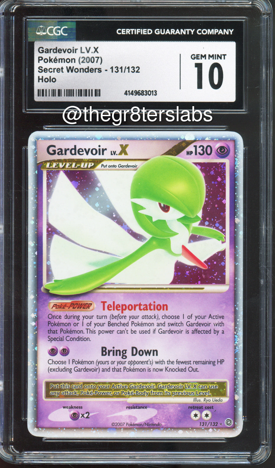 Gardevoir LV. X (Holo) - 2007 Pokemon Secret Wonders - #131/132 - CGC10 - front
