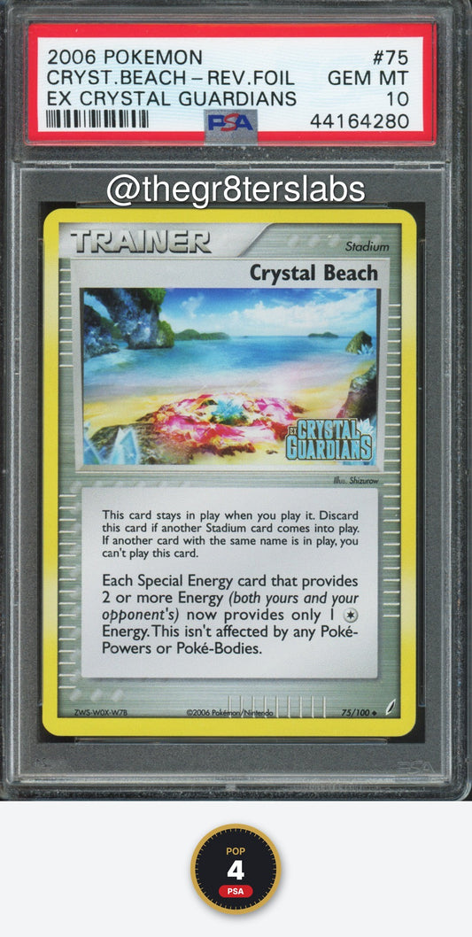 Crystal Beach (Reverse Foil) - 2006 Pokemon EX Crystal Guardians - #75/100 - PSA10