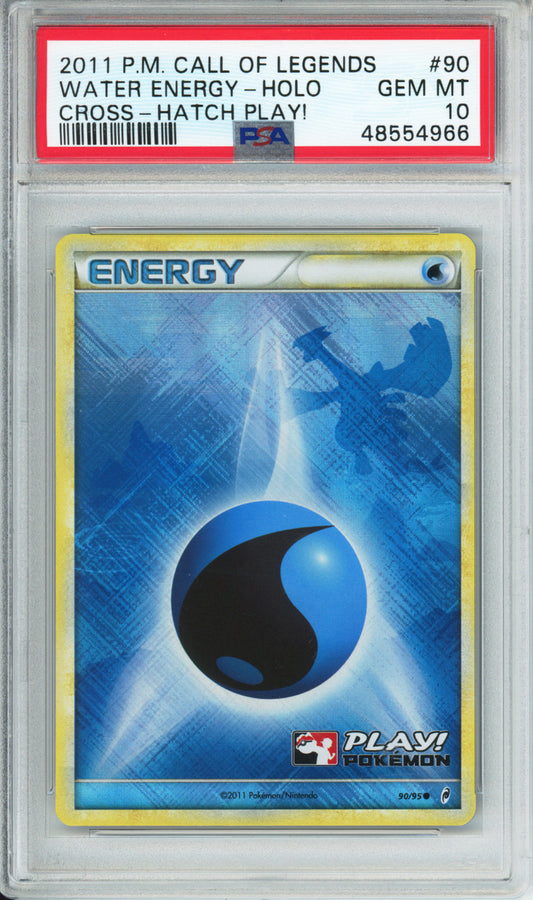 Water Energy (Crosshatch Holo, Play!) - 2011 Call of Legends - #90/95 - PSA10