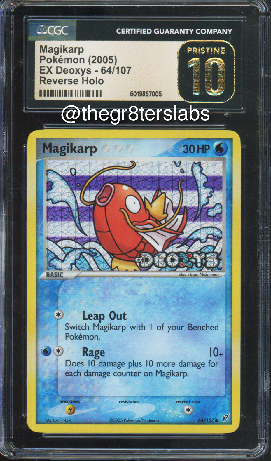 Magikarp (Reverse Holo) - 2005 Pokemon EX Deoxys - #64/107 - CGCP10 - front