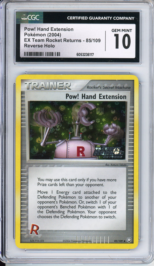 Pow! Hand Extension (Reverse Holo) - 2004 EX Team Rocket Returns - #85/109 - CGC10