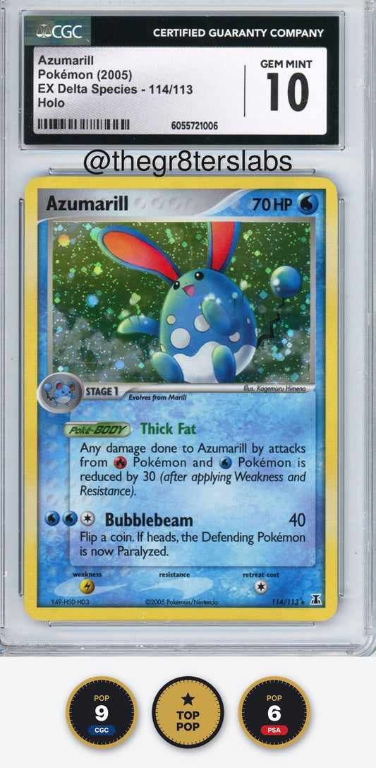 Azumarill (Holo) - 2005 Pokemon EX Delta Species - #114/113 - CGC10
