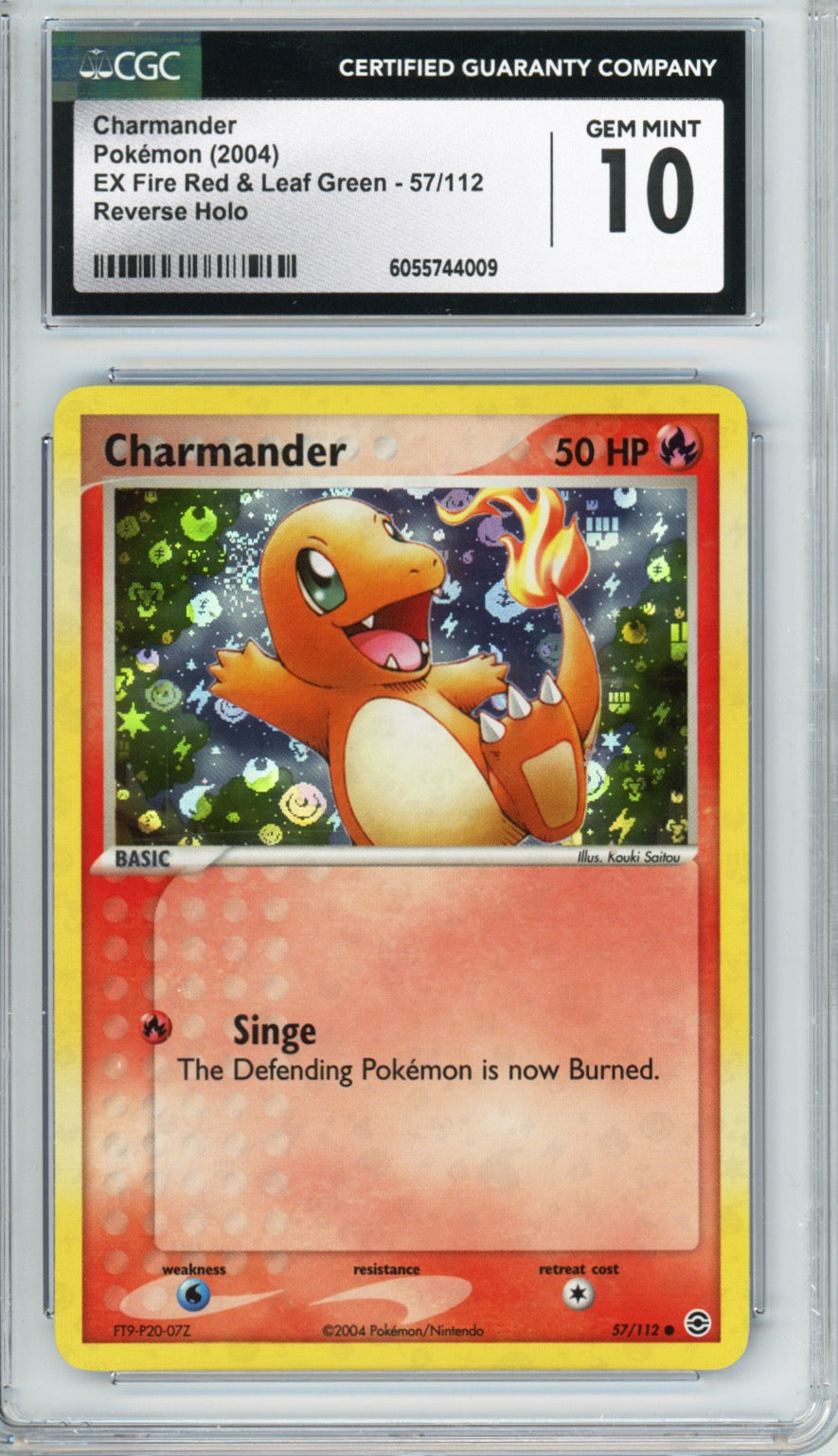 2004 Pokemon EX FireRed & LeafGreen Reverse Holo Charmander #57 CGC GEM MINT - front