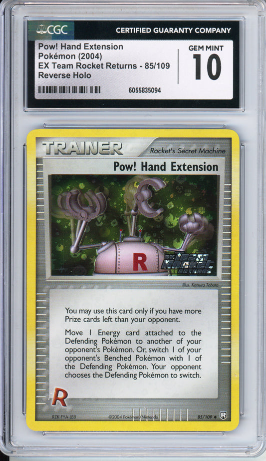 Pow! Hand Extension (Reverse Holo) - 2004 EX Team Rocket Returns - #85/109 - CGC10