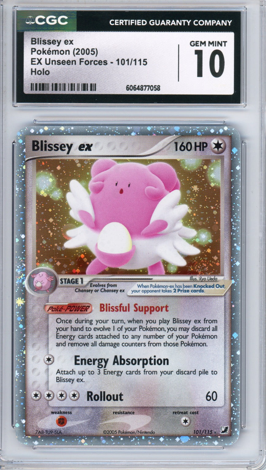 2005 Pokemon EX Unseen Forces Holo Blissey EX #101 CGC 10 GEM MINT - front