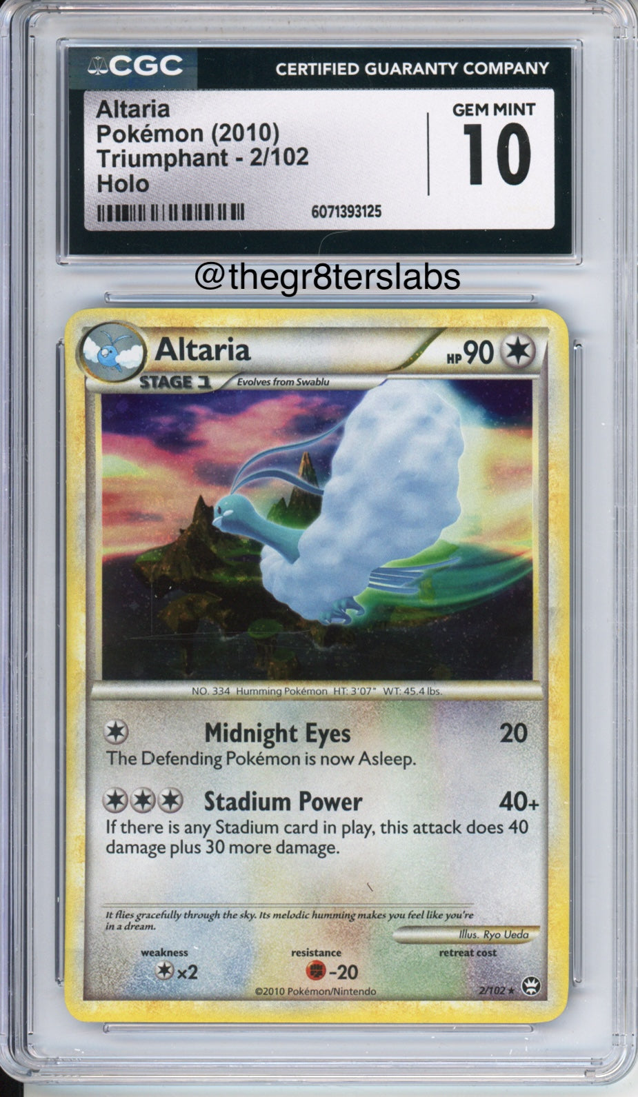 Altaria (Holo) - 2010 Pokemon Triumphant - #2/102 - CGC10 - front