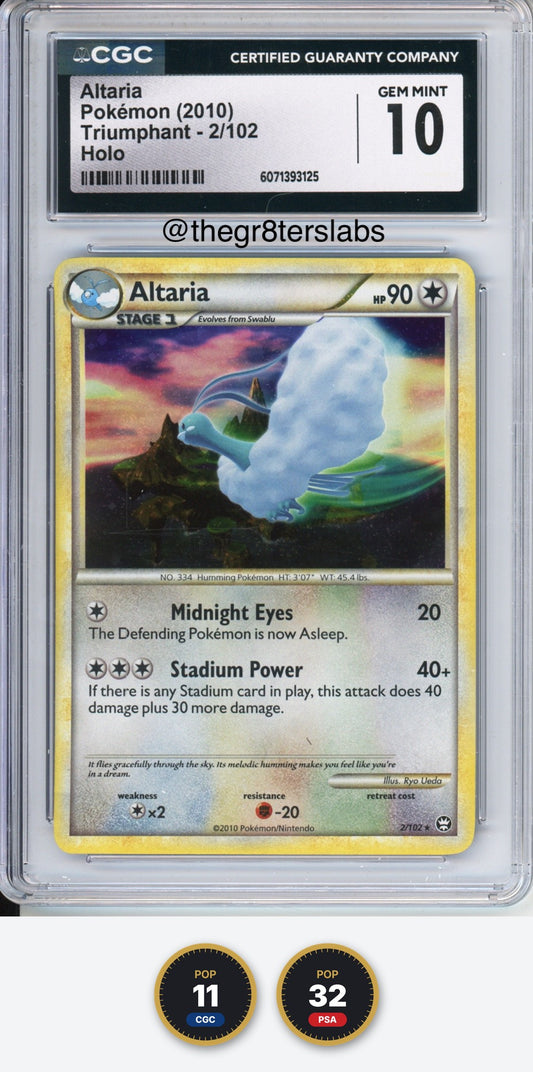 Altaria (Holo) - 2010 Pokemon Triumphant - #2/102 - CGC10