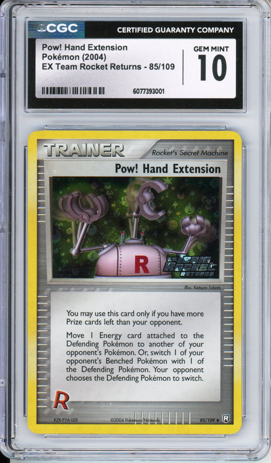 Pow! Hand Extension (Reverse Holo) - 2004 EX Team Rocket Returns - #85/109 - CGC10