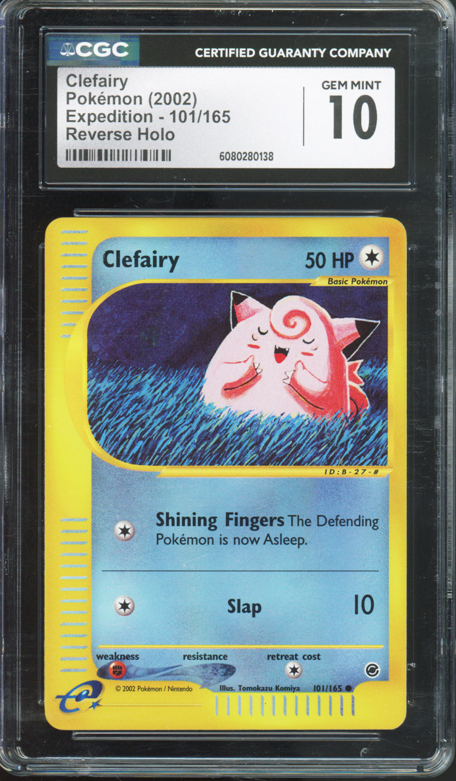 Clefairy (Reverse Holo) - 2002 Pokemon Expedition - #101/165 - CGC10