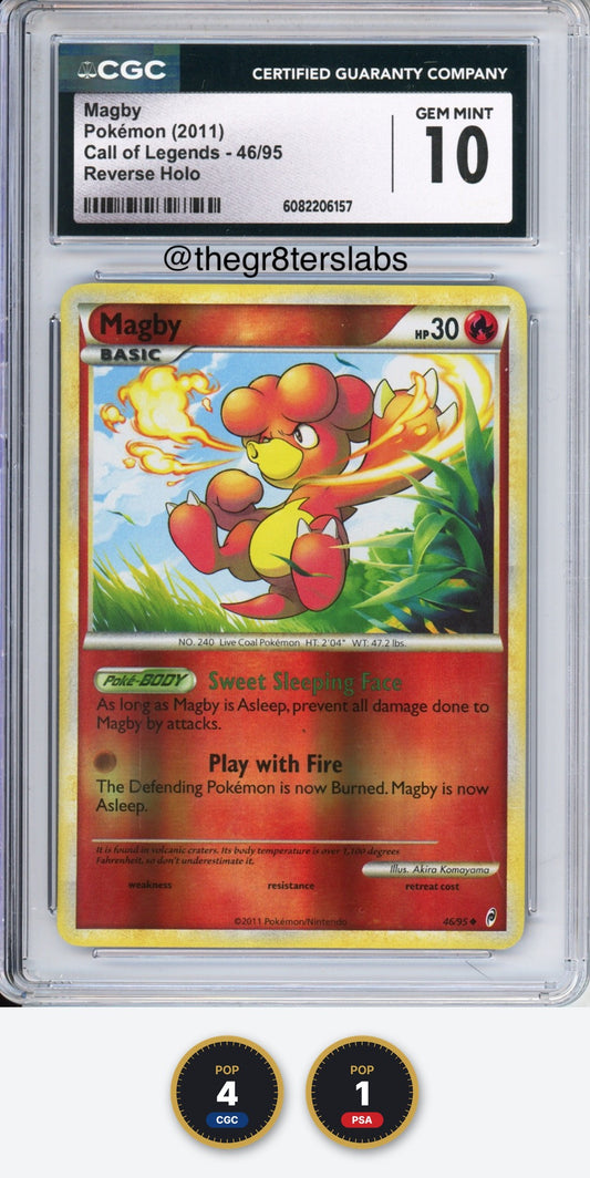 Magby (Reverse Holo) - 2011 Pokemon Call of Legends - #46/95 - CGC10