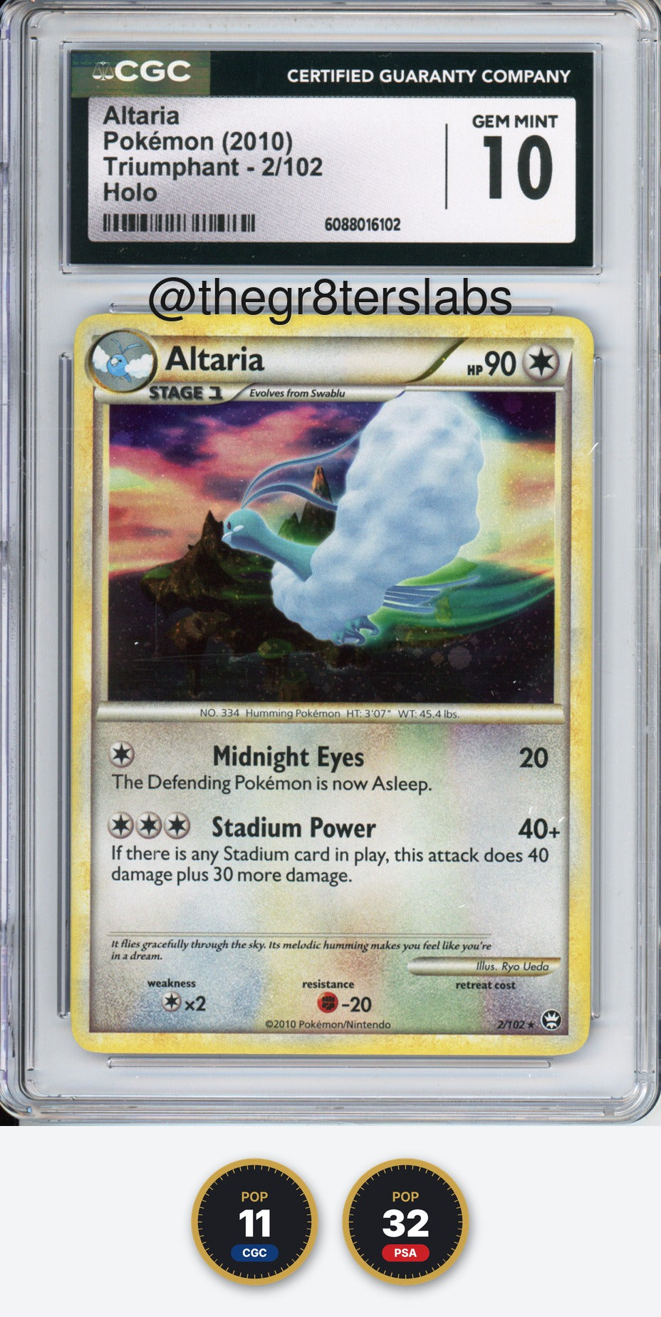 Altaria (Holo) - 2010 Triumphant - #2/102 - CGC10