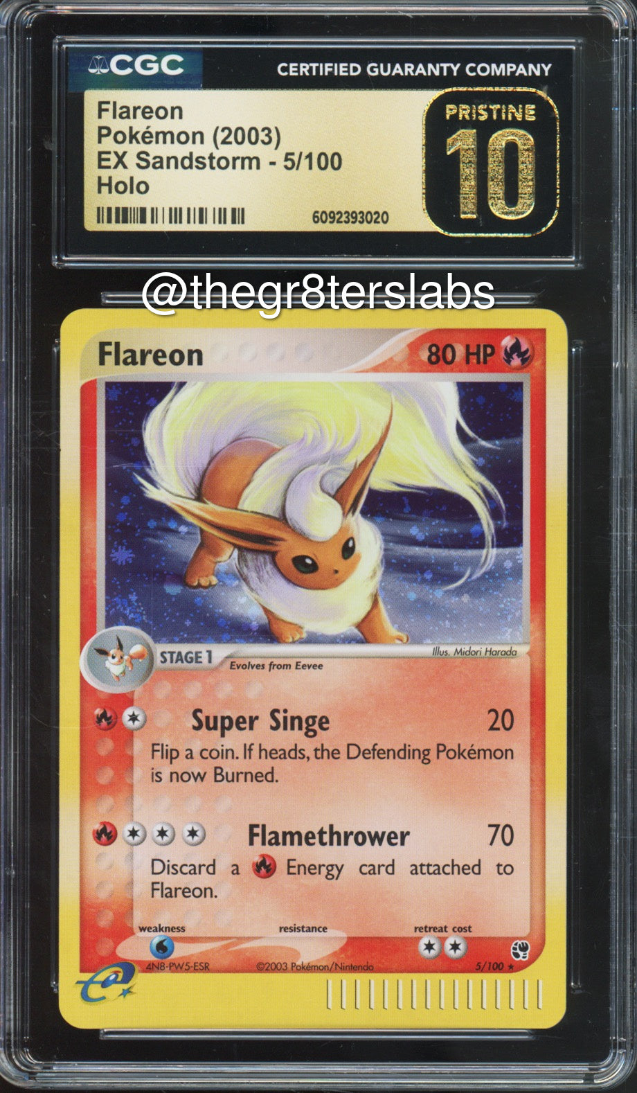 Flareon (Holo) - 2003 Pokemon EX Sandstorm - #5/100 - CGCP10 - front