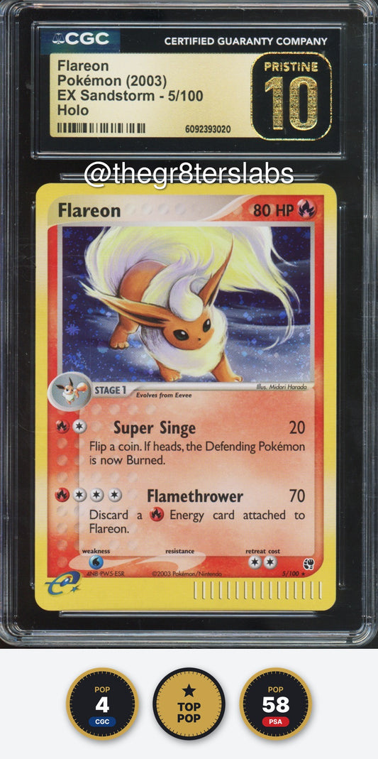 Flareon (Holo) - 2003 Pokemon EX Sandstorm - #5/100 - CGCP10