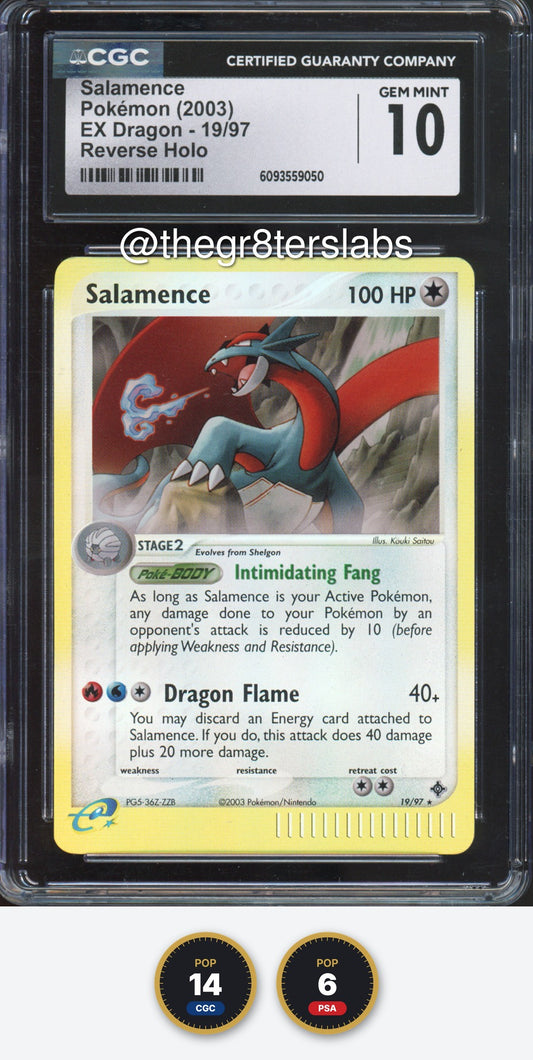 Salamence (Reverse Holo) - 2003 Pokemon EX Dragon - #19/97 - CGC10