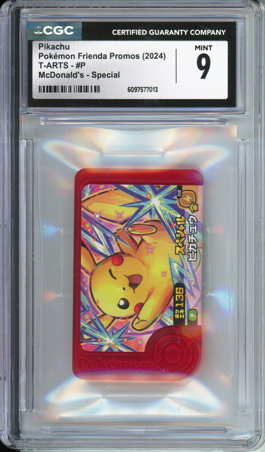 Pikachu - 2024 Pokemon Frienda Promos - McDonald's - T-ARTS - #P - CGC9
