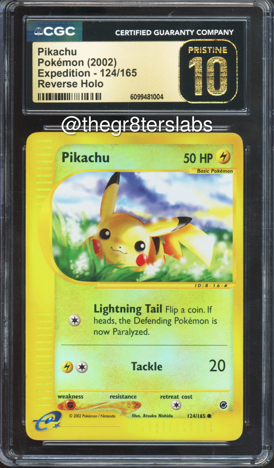 Pikachu (Reverse Holo) - 2002 Pokemon Expedition - #124/165 - CGCP10 - front