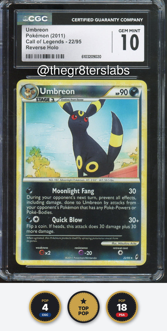Umbreon (Reverse Holo) - 2011 Pokemon Call of Legends - #22/95 - CGC10