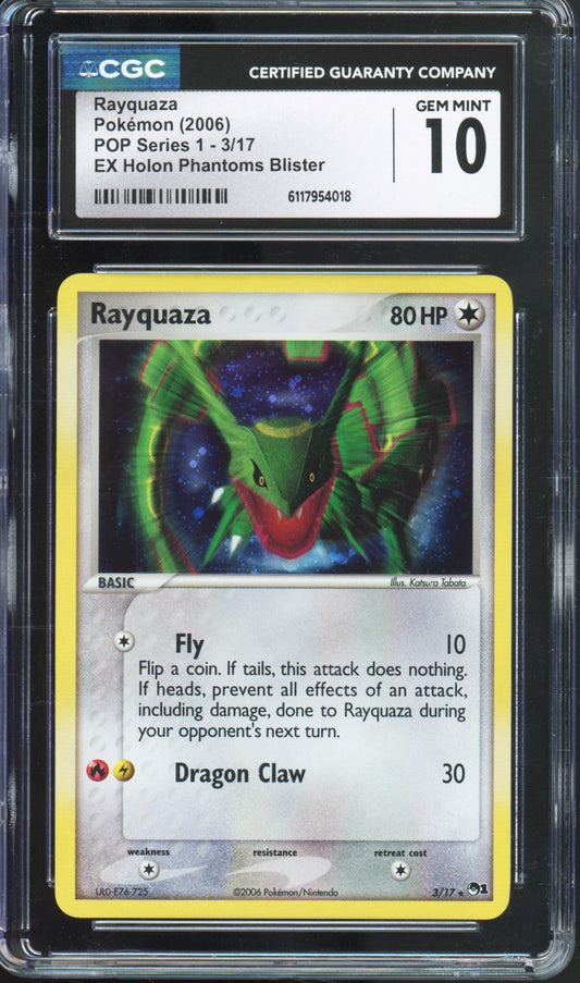 Rayquaza (Holo) - 2006 Pokemon POP Series 1 - EX Holon Phantoms Blister - #3/17 - CGC10