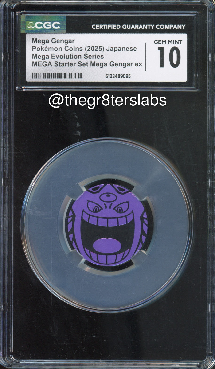 Mega Gengar - 2025 Pokemon Coins - Mega Evolution Starter Set - Japanese - CGC10 - front