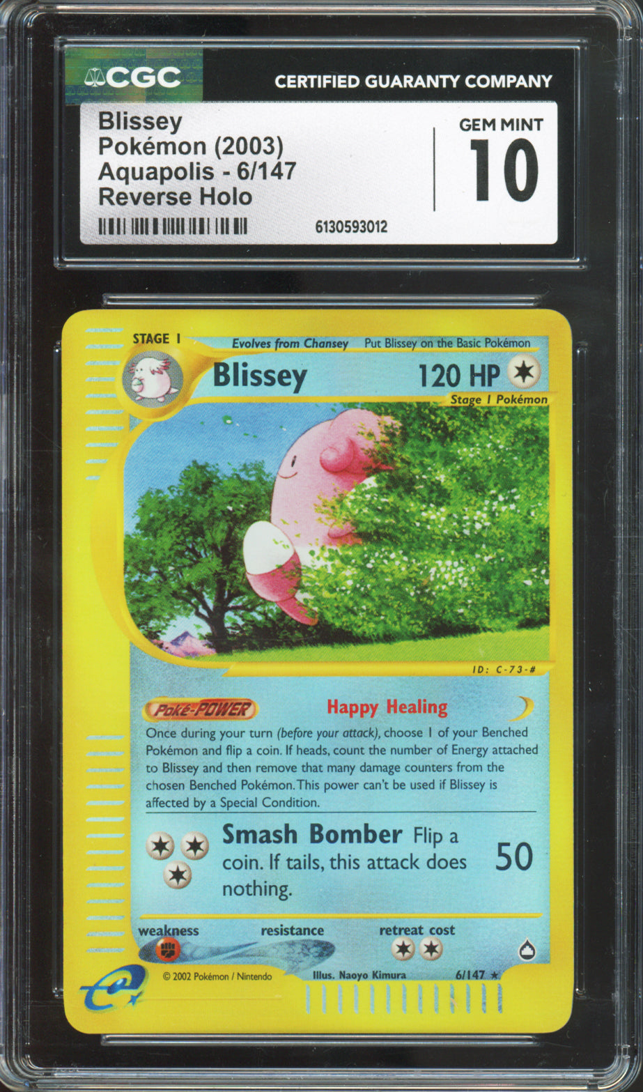 Blissey (Reverse Holo) - 2003 Pokemon Aquapolis - #6/147 - CGC10
