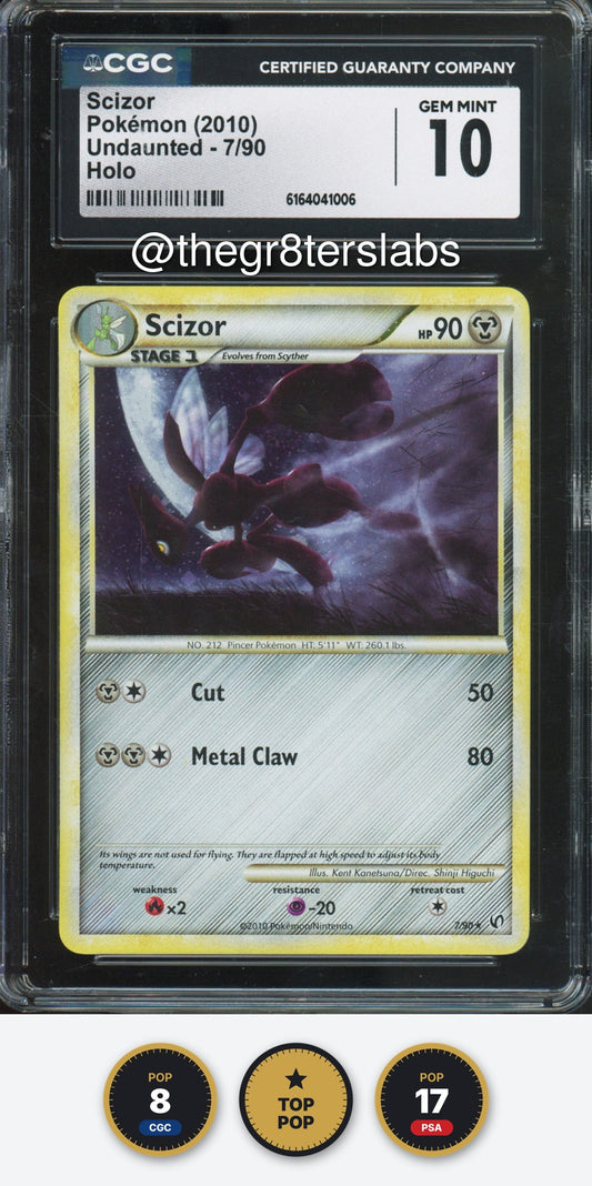 Scizor (Holo) - 2010 Pokemon Undaunted - #7/90 - CGC10