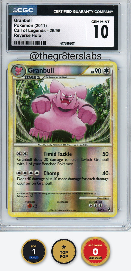 Granbull (Reverse Holo) - 2011 Pokemon Call of Legends - #26/95 - CGC10
